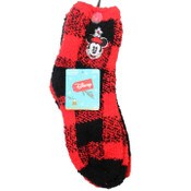 Wholesale - 2pk DISNEY MINNIE HOLIDAY CHEER COZY SOCKS SIZE 9-11, PRE-PRICED AT $12.00